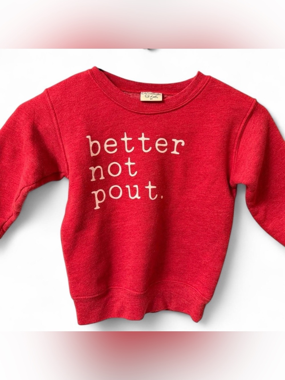 Kids Holiday Crewneck Sweater “better not pout”